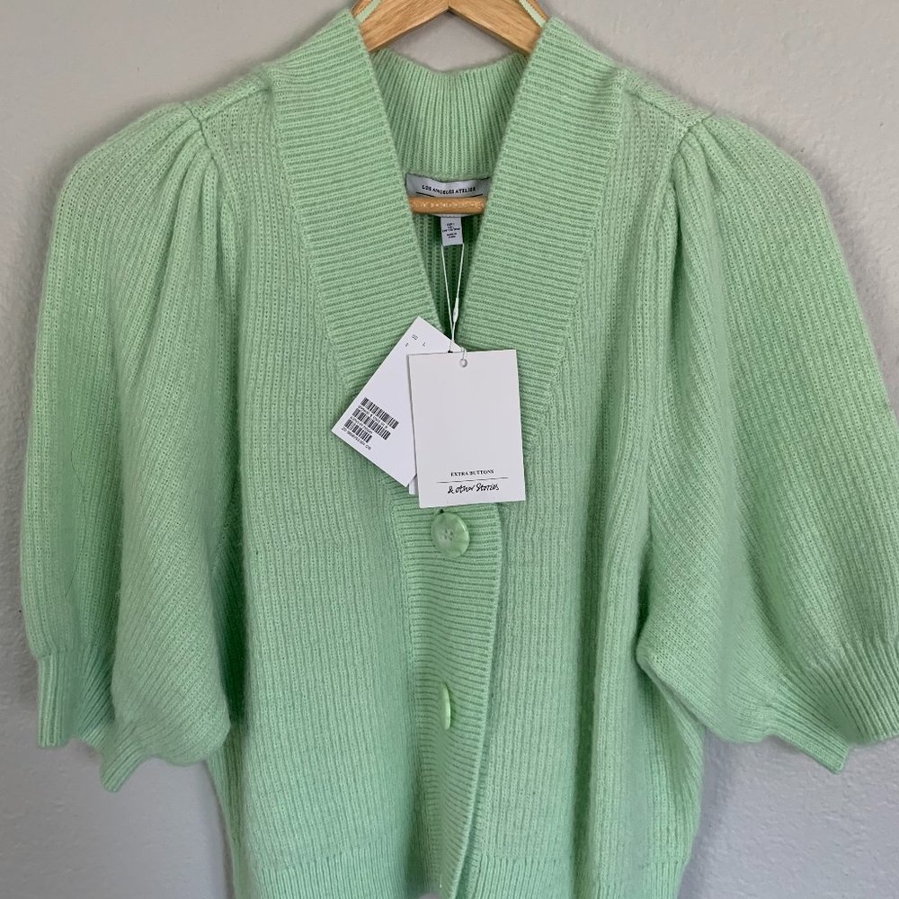 New & Other Stories Short Sleeve Cardigan Green L